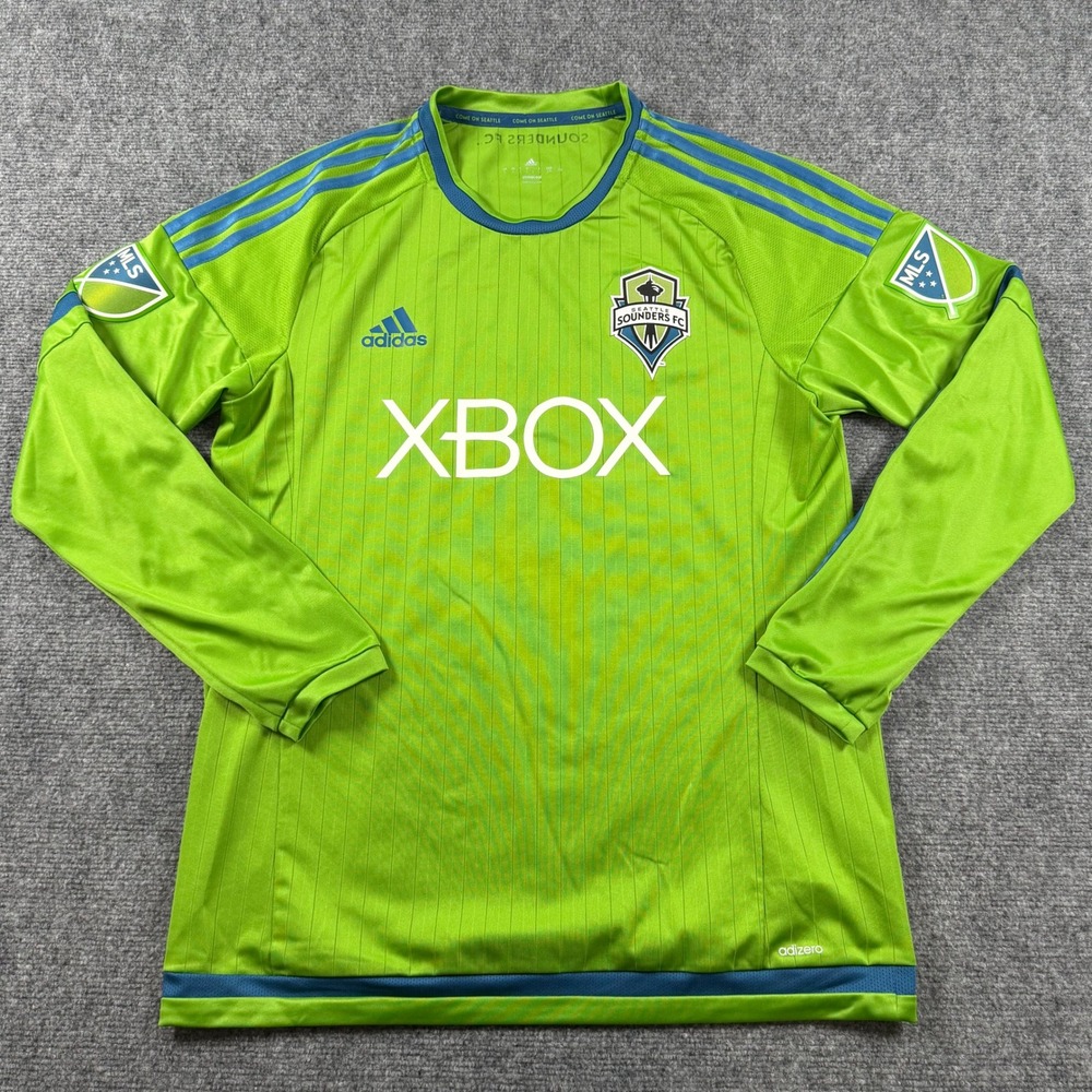 Adidas Seattle Sounders FC Jersey Mens Large Green Long Sleeve Xbox MLS Soccer
